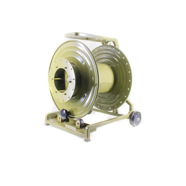 BX-10 Gimbo Armored Optical Fiber Cable Reel Dark Green Metal Portable Mobile Fiber Optic Cable Winding Reel 3 Speed Adjustment