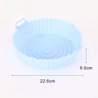 Plateau de cuisson en silicone de 22 cm pour friteuse à air, panier en silicone réutilisable pour pizza et poulet frit, accessoires pour friteuse à air