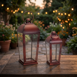 Linterna de metal de acero inoxidable con acabado en polvo de tacto suave y aterciopelado, duradera para uso en el hogar, patio y jardín. - Product Image 4