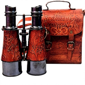 Victorian Brass Marine Binoculars with Leather Case Antique Nautical Telescope Vintage Maritime <b>Optical</b> <b>Instrument</b> Wholesale - Product Image 1