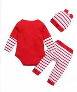 ชุดคริสต์มาสสำหรับเด็กทารกแรกเกิด ชุดรอมเปอร์ลายตัวอักษร <span class=keywords><strong>My</strong></span> First Christmas + กางเกงเลื่อมลายกวางเรนเดียร์ + หมวก ชุดคริสต์มาสสำหรับเด็กวัยหัดเดิน 3 ชิ้น - Product Image 2