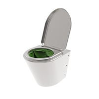 Toilettes mobiles d'extérieur modernes en acier inoxydable, sans chasse d'eau, faciles à nettoyer, à poser au sol, avec cuvettes de toilettes emballées 1