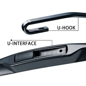 중국 공장 도매 제조업체 베스트 세일 U/J 타입 A 급 고무 리필 3 단 와이퍼 범용 하이브리드 와이퍼 블레이드