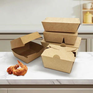Caja de Embalaje para Pollo Frito con Logotipo Personalizado, Caja para Llevar Comida Rápida, Papas Fritas, Ensalada, Contenedor de Alimentos de Papel Kraft Marrón, Lonchera - Product Image 2
