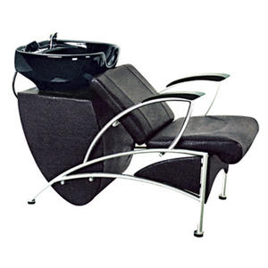 Fauteuil <span class=keywords><strong>de</strong></span> lavage <span class=keywords><strong>de</strong></span> cheveux professionnel confortable en fer noir pour salon <span class=keywords><strong>de</strong></span> coiffure et barbier, vente en gros à prix abordable - Product Image 5