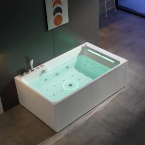 Baignoire Balnéo Commerciale Intérieure 2 Personnes 1,8 m avec Chauffage, <span class=keywords><strong>Bain</strong></span> à Eau Chaude, Baignoire <span class=keywords><strong>en</strong></span> Acrylique, Appui-tête et <span class=keywords><strong>Sortie</strong></span> d'Eau - Product Image 1