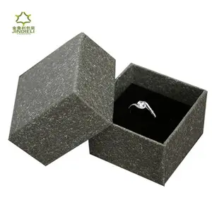 Embalagem de caixa de presente de joias clássica, embalagem personalizada de anel de casamento com logotipo