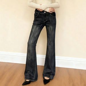 Jeans Básicos Minimalistas de Pierna Recta y Corte Ajustado, Estilo Urbano, Pantalones Casuales de Diseño Versátil, Elegantes y Estilizadores - Product Image 2