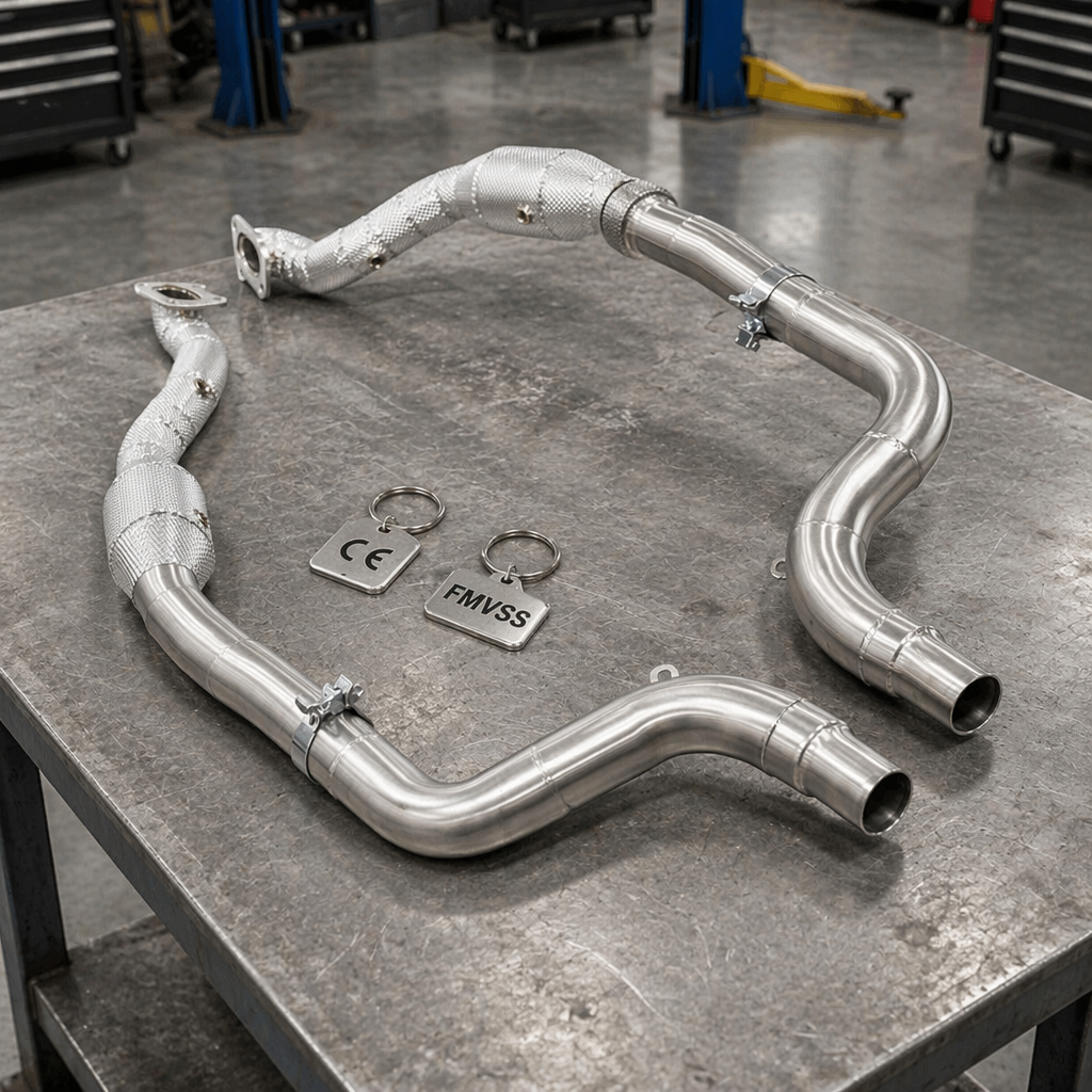 VantaFlow Stainless Steel High Flow Catted Turbo Downpipe Exhaust Upgrade for Dodge Challenger 3.6L V6 2011-2023