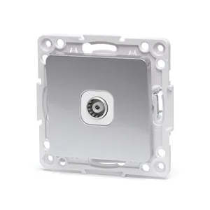 Componente di collegamento per presa TV 1 va, colore argento, compatibile con sistemi tedeschi e francesi, ideale per installazioni - Product Image 1