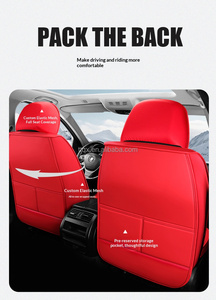 Housses de siège de voiture en cuir Nappa respirant, ensemble complet, ajustement universel, Ford Mustang <span class=keywords><strong>Mach</strong></span> <span class=keywords><strong>E</strong></span> Escape Hybrid avec lignes géométriques en diamant - Product Image 4