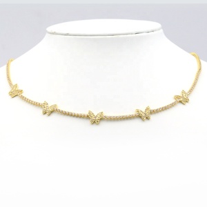 Collar con Colgante de Corazón de Mariposa, Collar de Cadena de Tenis con Estrella/Ojo/Corazón - Product Image 5