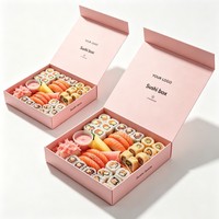 Boîte d'emballage magnétique pour sushis de haute qualité, personnalisée, avec impression de logo, boîte à fermeture pour sushis, boîte rigide pour sushis en forme de serpent