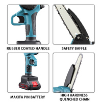 Newone — Mini tronçonneuse électrique sans fil, 18V, 6/4 pouces, Portable, outil électrique de jardinage pour batterie Makita, menuiserie