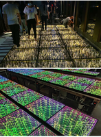 Dalles de sol lumineuses 3D Star Dancing, éclairage LED à absorption magnétique effet miroir abysse pour bars et soirées