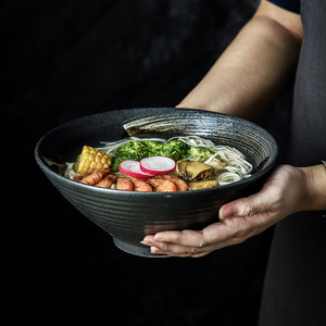 Ensemble de vaisselle pour Restaurant, bol <span class=keywords><strong>Ramen</strong></span> en pour salade de riz, bol en céramique <span class=keywords><strong>japonais</strong></span> fait à la main, vente directe d'usine, 6 pièces - Product Image 6