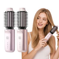 Cepillo Eléctrico Inalámbrico Alisador Iónico, Herramienta de Peinado Caliente para Mujeres, Voluminizador de Raíces con Calor