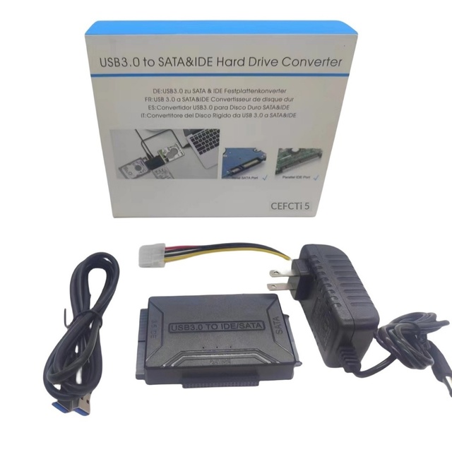 USB3.0 to SATA IDE Adapter Cable-Three-in-One Copper Hard Drive Cable for 2.5/3.5 Inch Drives