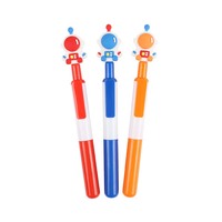 Pulpen Klik Laminasi Bentuk Hewan Kartun Lucu Kawaii Logo Kustom Promosi Baru O&Q Bulk 0.7mm Plastik ABS Tinta Hitam/Biru