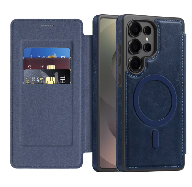 2025 NEW Arrival Magnetic Stand Grip TPU Phone Case for iPhone 17 air PU Leather Protector Compatible with for iPhone 15