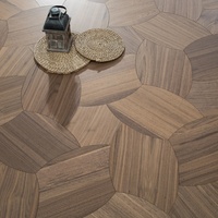 Parquet composite en bois massif à motifs irréguliers incrustés, adapté aux bébés, en noyer noir, en forme de lotus, artistique