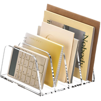 Organisateur moderne en acrylique à 4 compartiments pour bureau de courrier, lettres et documents, présentoir de stockage direct en usine, vente en gros