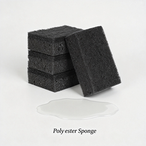 Éponge de nettoyage en polyester noir, <span class=keywords><strong>poreuse</strong></span> en nid d'abeille, haute mousse, réutilisable pour la cuisine, la vaisselle, le nettoyage des poêles antiadhésives - Product Image 1