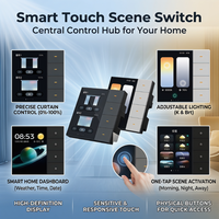 Interruptor de Escenas Táctil Inteligente Tuya con Botones Físicos, Control Central para Luces, Cortinas y Escenas