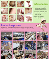 Poupées Reborn de 18 pouces, bébé réaliste endormi, corps en tissu, tête en vinyle, vente en gros d'usine, faible MOQ