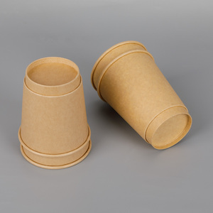 Logo d'entreprise personnalisé imprimé uni gobelets en <span class=keywords><strong>carton</strong></span> brun jetables biodégradables en papier recyclé pour café thé - Product Image 4