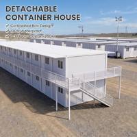 Maison conteneur modulaire TOPPRE à deux étages, détachable, multi-pièces, préfabriquée, étanche, avec boulons dissimulés, pour camp minier