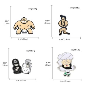 En gros, épingles en métal à l'effigie de personnages de dessins animés, badges amusants, broches décoratives, épingles émaillées <span class=keywords><strong>Sumo</strong></span> Fitness Man pour vêtements et sacs, en stock - Product Image 5