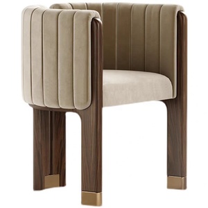 热销酒店餐厅餐厅家具木制天鹅绒餐椅椅子现代奢华 - Product Image 6
