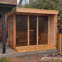 Cedar Sauna luar ruangan ramah lingkungan, 3 orang, kayu berkelanjutan & konsumsi energi rendah, harga pabrik