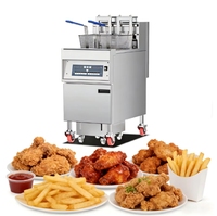 Friteuse électrique commerciale à double cylindre avec système de levage automatique et filtration d'huile, en acier inoxydable, pour la restauration