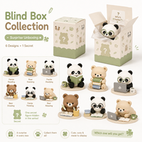 Ensemble de boîtes mystères personnalisées OEM ODM, figurines d'art mignonnes et kawaii sur le thème de la lecture, ours en peluche panda, poupée en PVC personnalisée