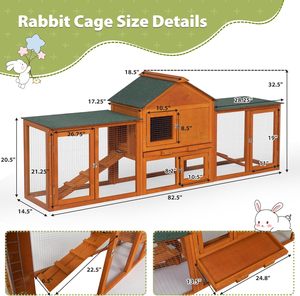<span class=keywords><strong>Cage</strong></span> extérieure moderne de luxe en bois massif et métal à 2 étages pour lapins, chats et petits animaux, <span class=keywords><strong>avec</strong></span> pieds antidérapants à bouton-pression - Product Image 4
