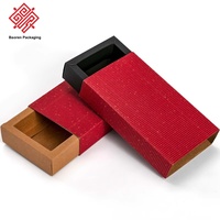 Boîtes cadeaux coulissantes haut de gamme Baoren en matériaux recyclés, avec fenêtre transparente et doublure en éponge