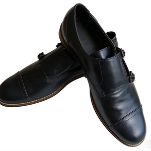 Chaussures Oxford en cuir noir pour hommes, chaussures formelles en cuir véritable durables pour l'Ouganda, chaussures de bureau confortables pour hommes, vente en gros pour l'Ouganda - Product Image 1