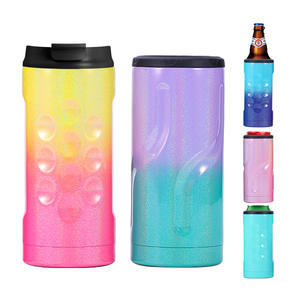 DD4221 Gobelet isotherme à double paroi en acier inoxydable avec poignée et couvercle, style sport, refroidisseur de bière mince - Product Image 2