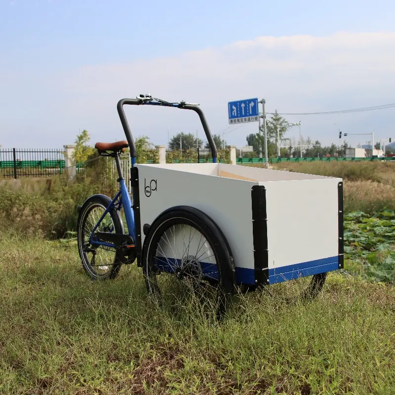 Yeni varış hollandalı elektrikli bakfiets kargo bisiklet 3 tekerlekler alüminyum bisiklet iskeleti satılık