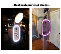 Offre Spéciale : Photobooth Ovale en Aluminium Léger (14 kg) avec Éclairage LED RGB Contrôlable par APP, Base Élargie et Stable, Photobooth Portable pour Mariages