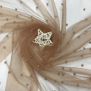 Tessuto in Tulle Colorato con Perline WFB-201 Keering, Rete Morbida con Perle Nude per Abiti da Sposa e Veli - Product Image 5