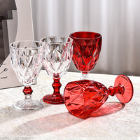 Verres à vin en cristal gaufré vintage colorés, coupe diamant, personnalisables multicolores, pour mariages, fêtes, promotions