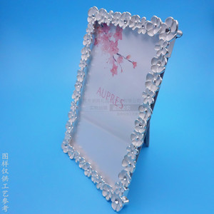 Cadre photo en métal sur mesure, rectangulaire, nickel brillant, décoré de strass, décoration d'intérieur, cadeau - Product Image 2