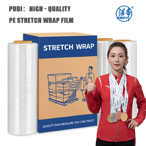 50cm Pudi PE Película de envoltura elástica translúcida Rollo de embalaje de plástico suave Película elástica de dureza a prueba de humedad - Product Image 2