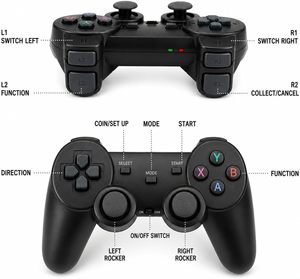 ดองเกิลวิดีโอเกมทีวี 4K HD พร้อมจอยเกมไร้สายคู่ 2.4G คอนโซลเกม 3 มิติ รองรับ US P S1 Emulators เชื่อมต่อแบบมีสาย กล่องเกม - Product Image 5