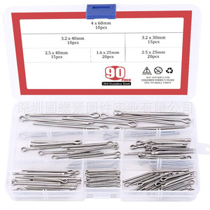 304 Stainless Steel Cotter <strong>Pins</strong> 90pcs Assorted Sizes GB91 <strong>Safety</strong> <strong>Pins</strong> General Use Boxed Set - Product Image 1