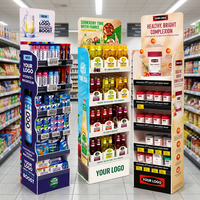 Présentoir de sol en mousse PVC OEM ODM FSDU pour merchandising en magasin de boissons, vins et suppléments