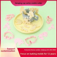 Moule à biscuits suspendu en forme de tasse - Emporte-pièce 3D Chiot Cartoon pour la pâte à modeler et la simulation d'impression DIY